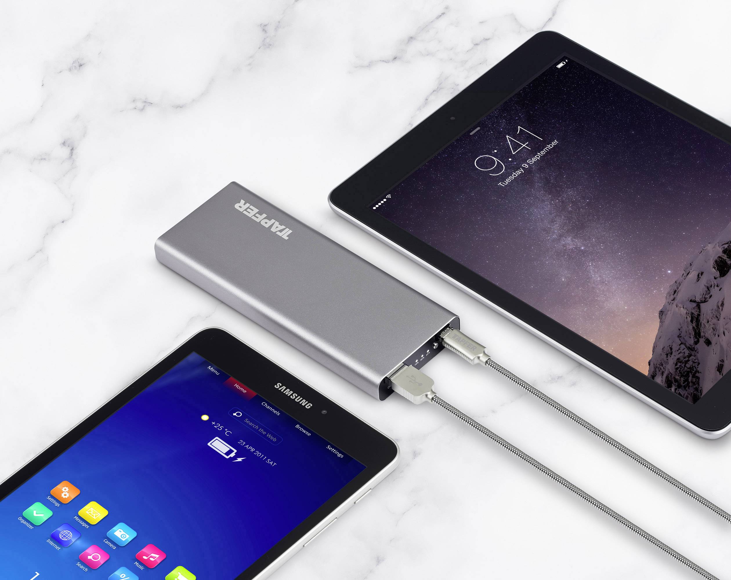 Tapfer TSP-8000 S Powerbank (batterie supplémentaire) 8000 mAh LiPo aluminium (métallisé)-7