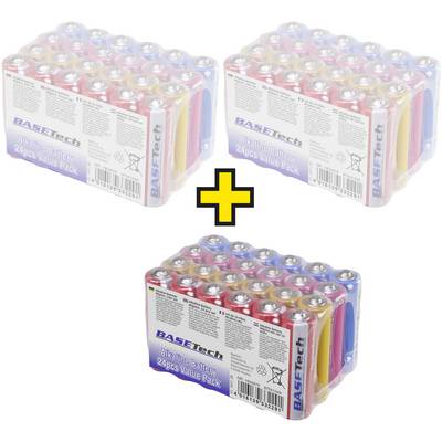 Basetech Pile LR6 (AA) alcaline(s) 2650 mAh 1.5 V 72 pc(s)-0