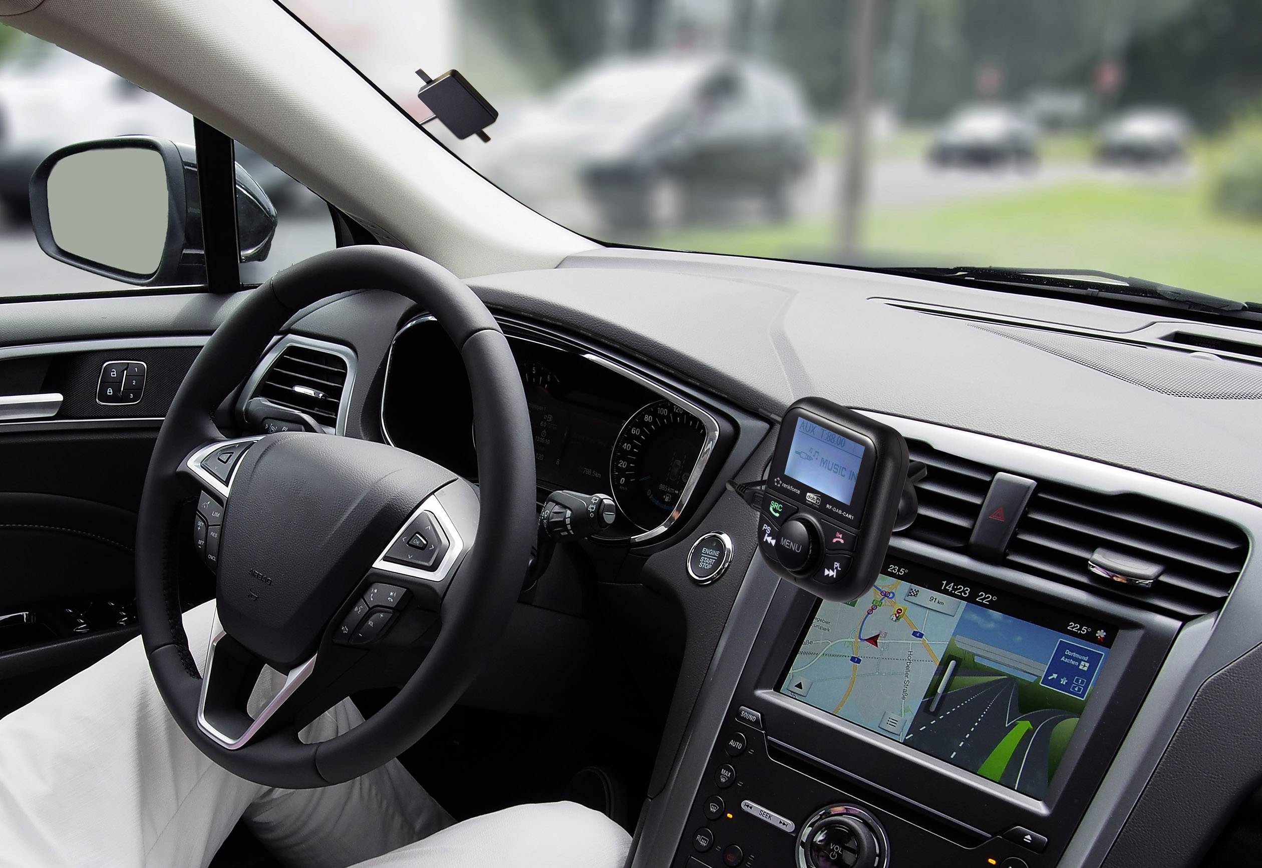 Renkforce RF-DAB-CAR1 Récepteur DAB+ Diffusion de musique Bluetooth, Fonction mains-libres, Fonction chargement-8