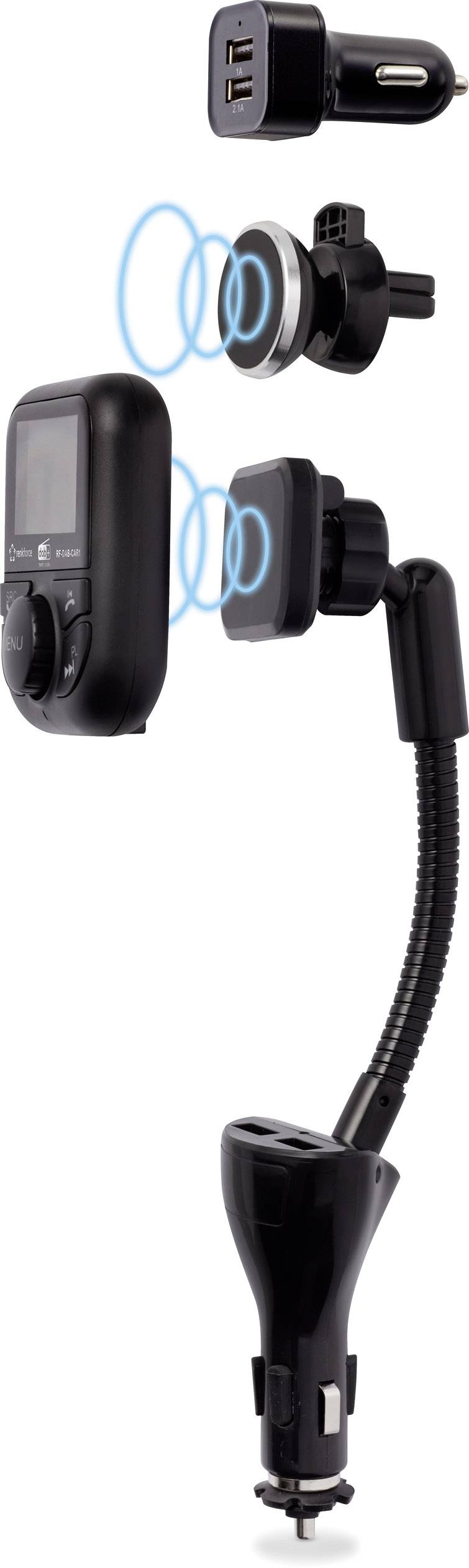 Renkforce RF-DAB-CAR1 Récepteur DAB+ Diffusion de musique Bluetooth, Fonction mains-libres, Fonction chargement-0