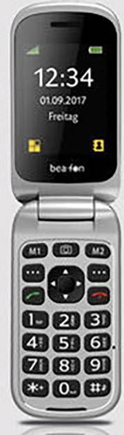 beafon SL590 Téléphone portable à clapet pour séniors avec station de charge, Touche SOS noir, argent-2