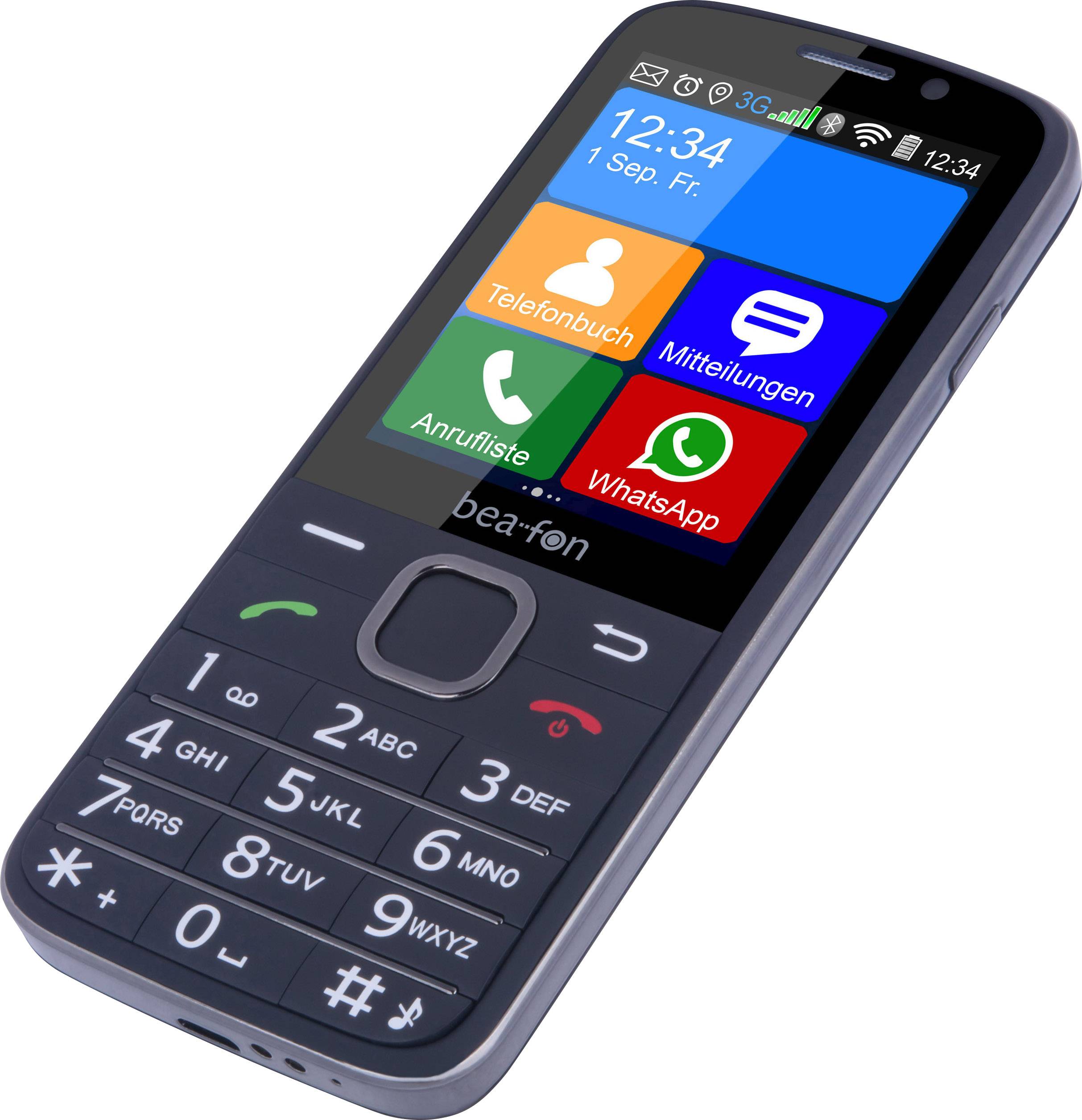 beafon SL820 Téléphone portable pour séniors avec station de charge, Touche SOS noir, argent-7