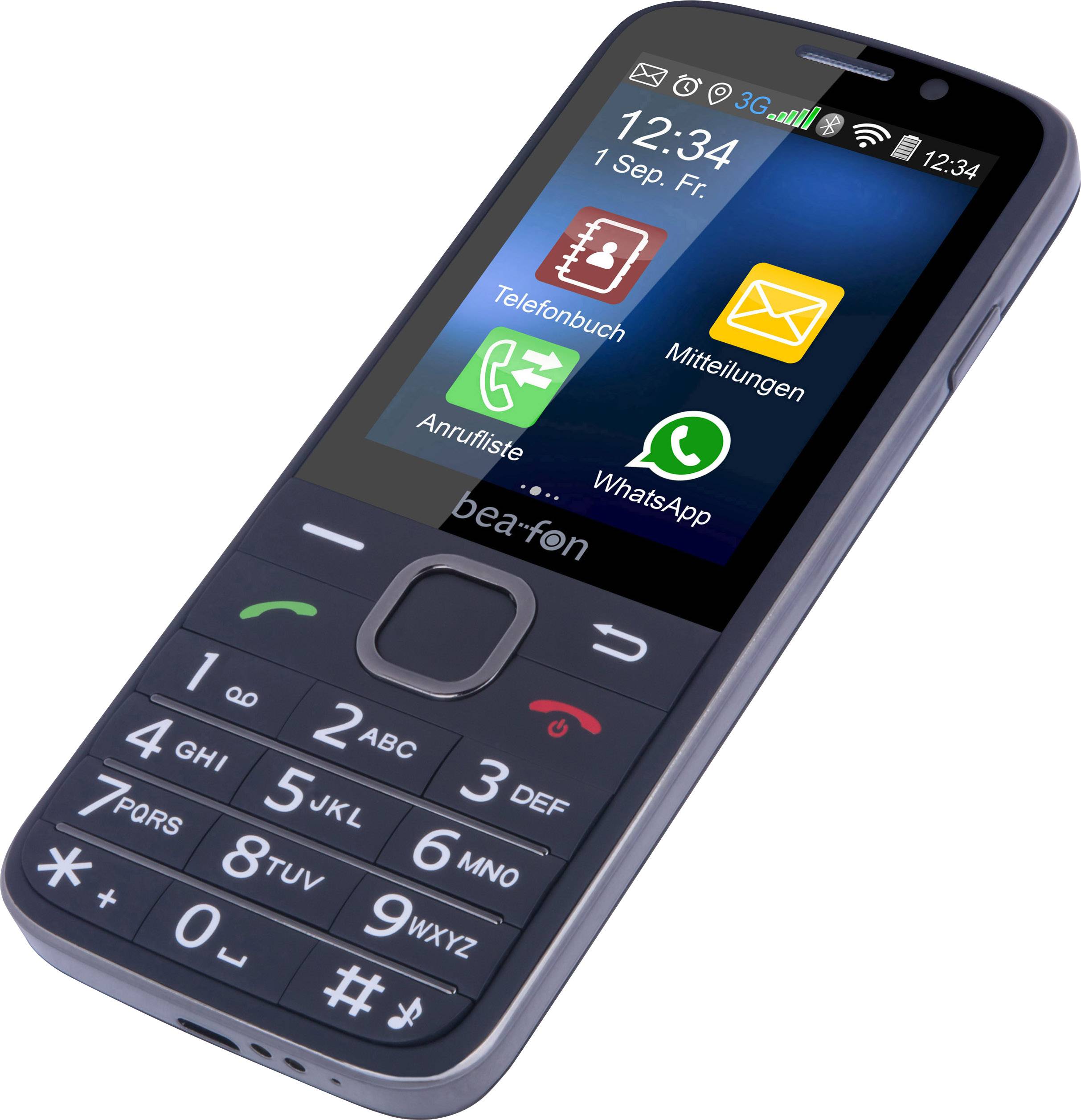 beafon SL820 Téléphone portable pour séniors avec station de charge, Touche SOS noir, argent-8