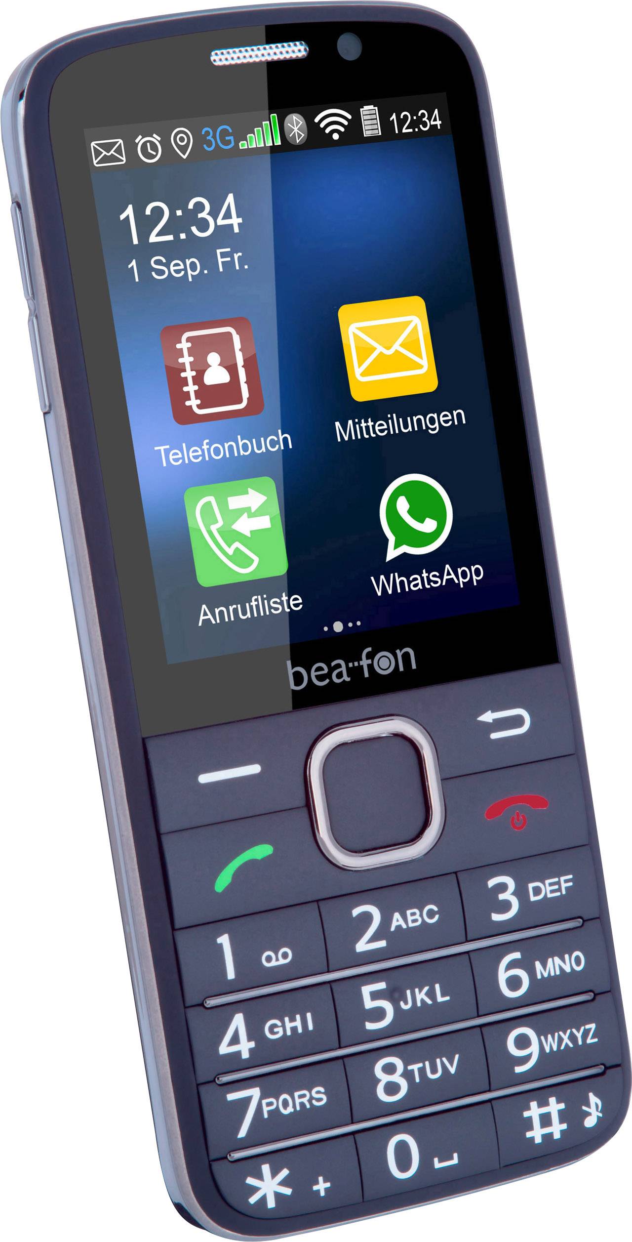 beafon SL820 Téléphone portable pour séniors avec station de charge, Touche SOS noir, argent-13