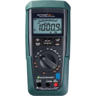 Un multimètre numérique de Gossen Metrawatt affiche 1000,9 V. Il est doté de plusieurs touches de fonction et d'un commutateur rotatif central pour la sélection du mode.