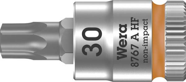 Wera 8767 A 05003369001 6 pans intérieurs (TX) Douille-embout fonction de retenue 6.3 mm 1/4" T 30   1/4" (6.3 mm)