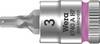 Wera 8740 A 05003332001 6 pans intérieurs Douille-embout fonction de retenue 3 mm 3 mm 1/4" (6.3 mm)