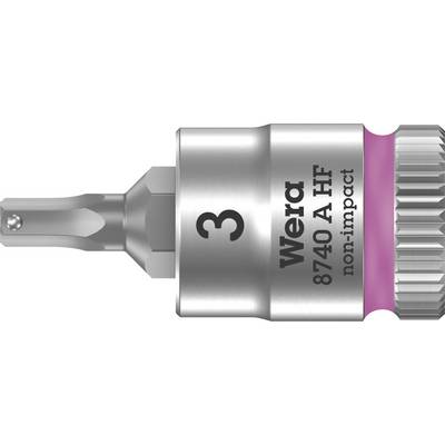 Tournevis Bitschrauber de Wera, modèle '8740 A HF', taille 3, avec bague de couleur rose, adapté aux applications sans percussion.