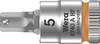 Wera 8740 A 05003335001 6 pans intérieurs Douille-embout 5 mm 1/4" (6.3 mm)
