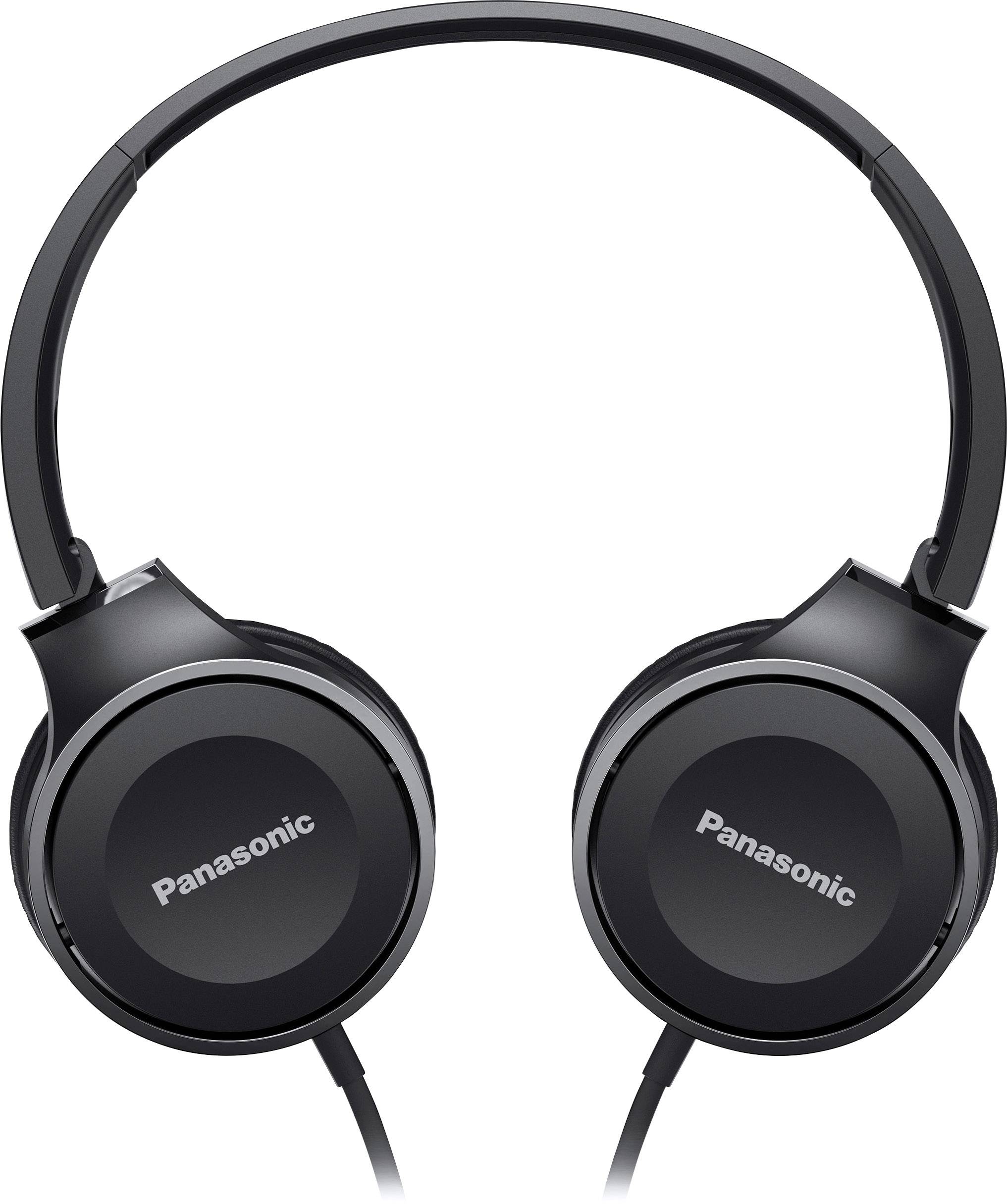 Casque audio noir circum-auriculaire avec fil, portant le logo 'Panasonic' sur les écouteurs.