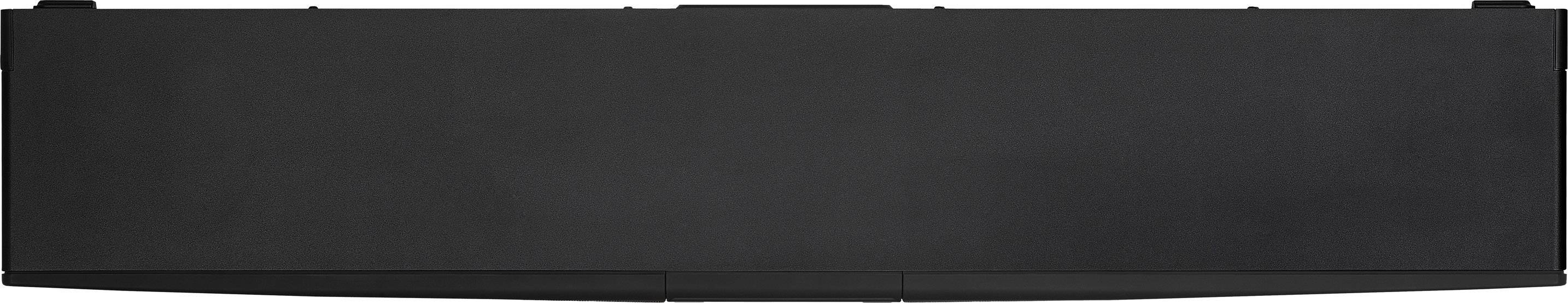Une couverture rectangulaire noire en plastique, qui pourrait faire partie d'un dispositif technique ou d'un meuble.