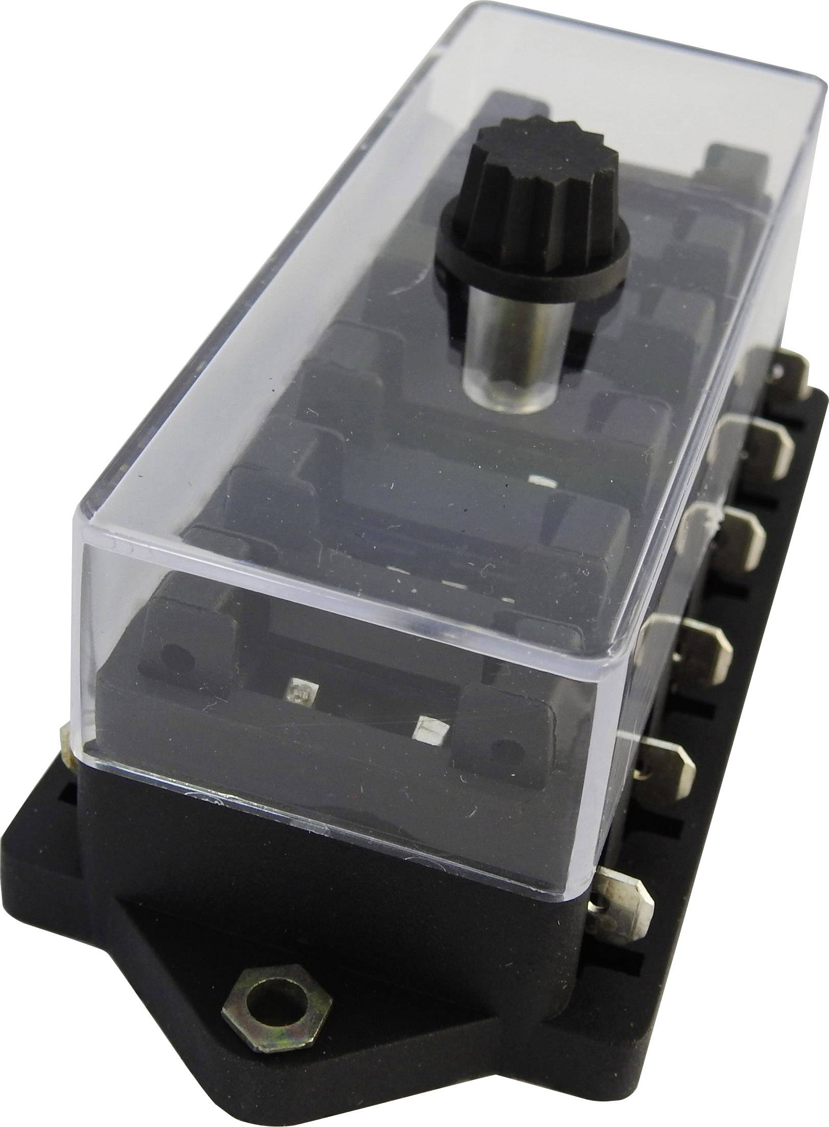 Interrupteur électrique à bascule avec couvercle transparent et bouton rotatif noir, adapté à diverses applications électriques.