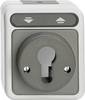Bouton-poussoir pour volet roulant Merten 4075009 AQUASTAR gris clair