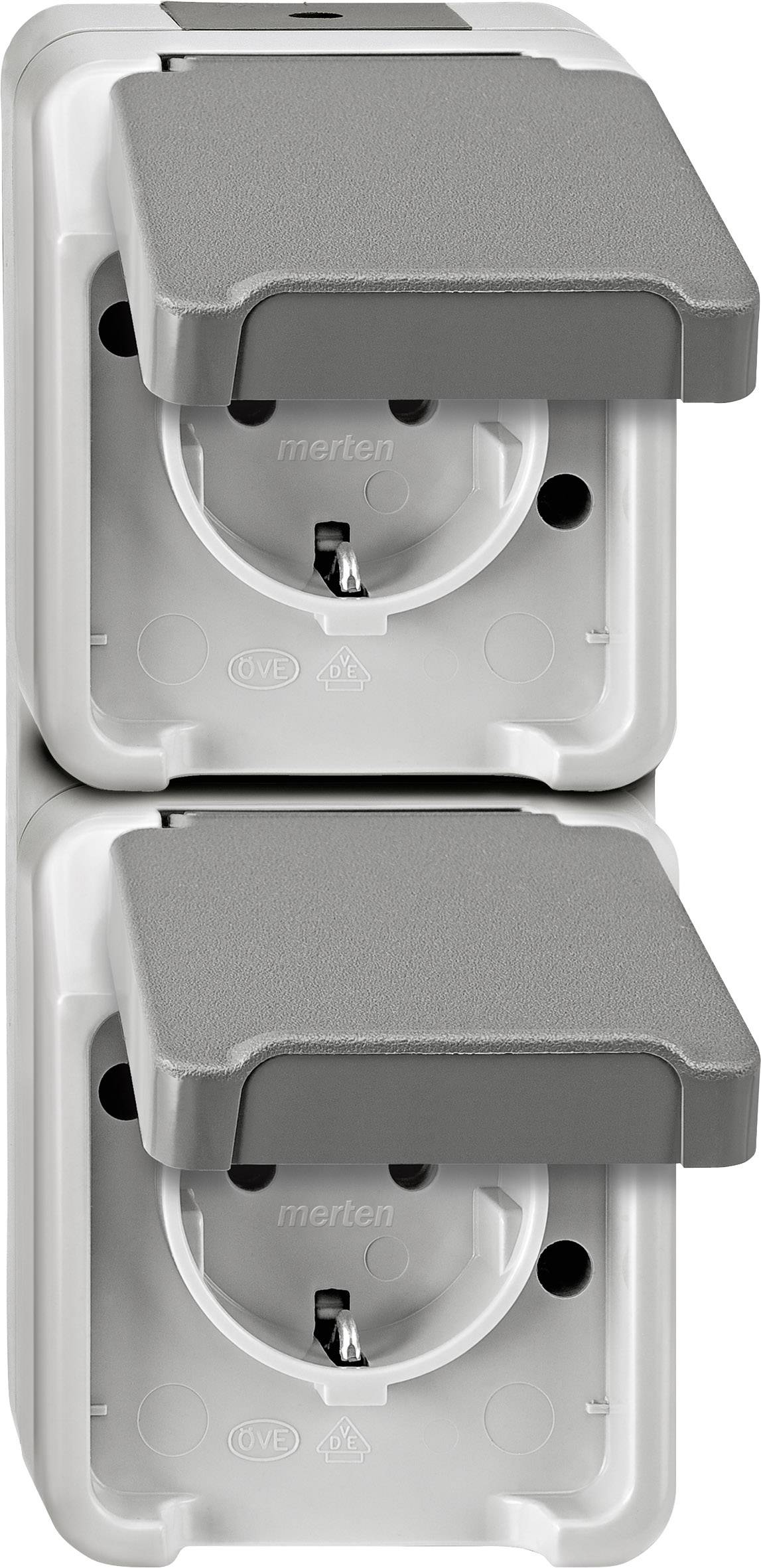 Prise 2P+T avec clapet Schneider Electric 4074951 AQUASTAR gris clair-0