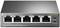 'Commutateur de bureau TP-Link à 5 ports Gigabit avec 4 ports PoE, modèle TL-SG1005P. Présente cinq ports Ethernet et des voyants LED pour l'alimentation et PoE.'