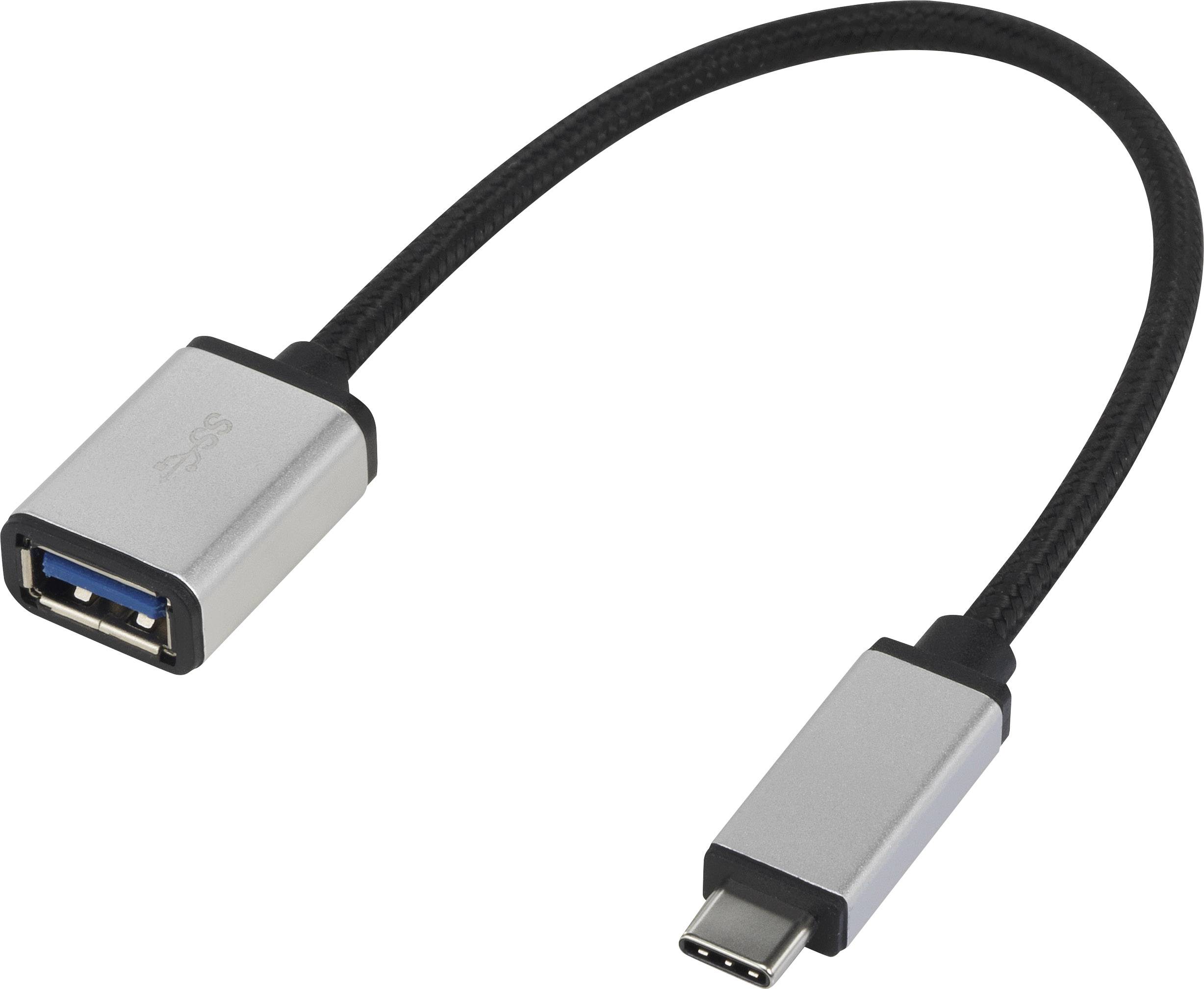 Renkforce USB 3.0 Adaptateur [1x USB-C® mâle - 1x USB 3.0 femelle type A] RF-USBA-MS-01 gainé