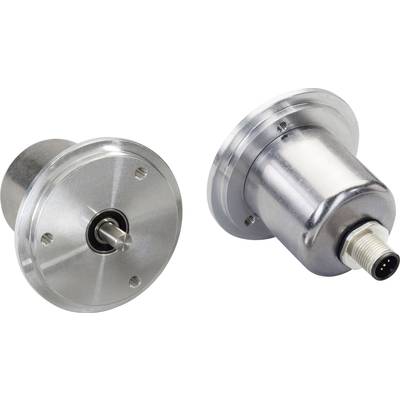 Deux pièces métalliques cylindriques en argent ; l'une avec une tige au centre, l'autre avec une connexion électrique.