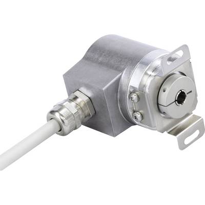 Un capteur métallique avec câble de connexion, monté sur un support.