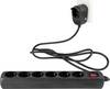 Bloc multiprise avec interrupteur REV 0012692514 x6 noir contact de protection 1 pc(s)