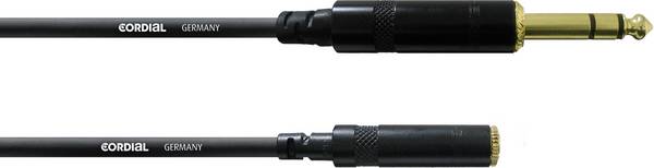 Rallonge audio [1x Jack mâle 6.35 mm - 1x Jack femelle 3.5 mm] Cordial CFM 3 VY  3.00 m