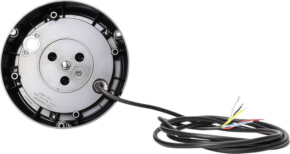 Base métallique ronde d'une lampe avec câble et extrémités de fil dénudées.