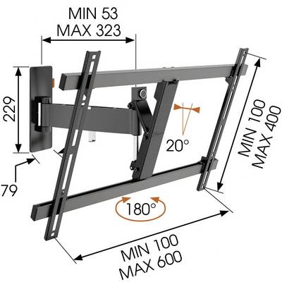 Vogel's WALL 3325 Support mural TV 101,6 cm (40") - 165,1 cm (65") mobile, inclinable-2