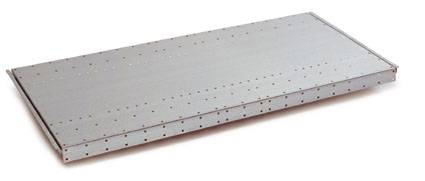 Plaque métallique percée de trous uniformément répartis. Elle est rectangulaire et plate, probablement partie intégrante d'une structure mécanique plus large.