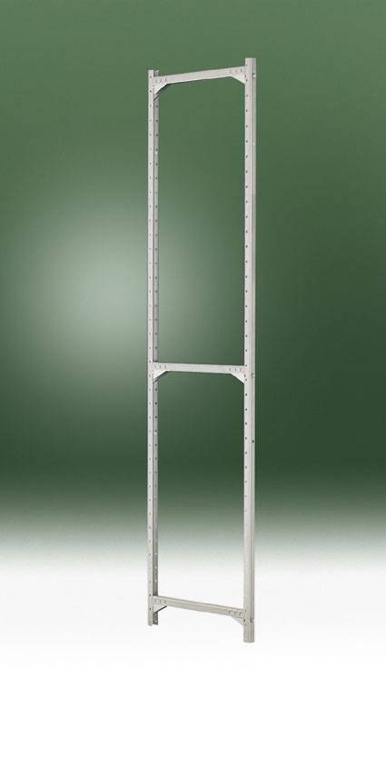 Étagère blanche individuelle sur fond vert, sans tablettes, adaptée au stockage.