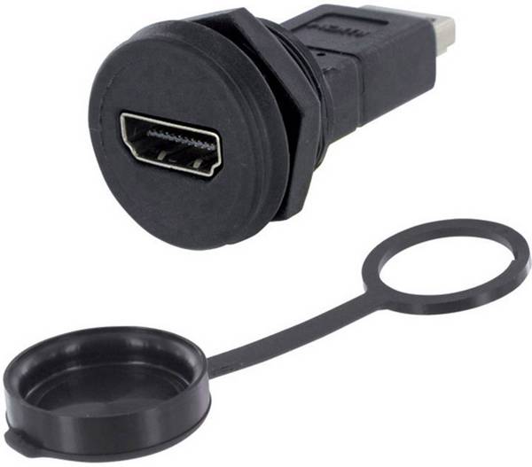 Adaptateur HDMI Adaptateur/prolongateur encastrable encitech 1310-1033-01 Nombre de pôles: 19  noir 1 pc(s)