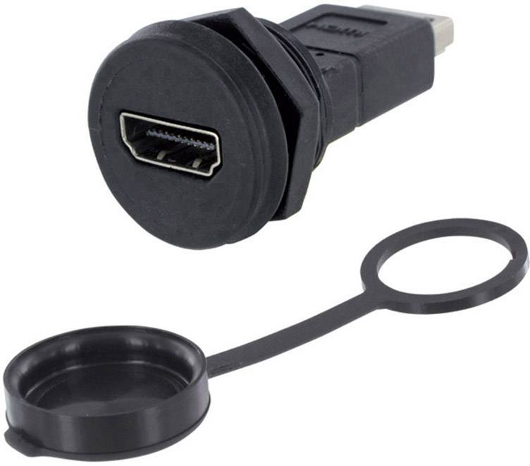Connecteur USB avec boîtier étanche et couvercle amovible. Adapté pour une protection dans des environnements humides.