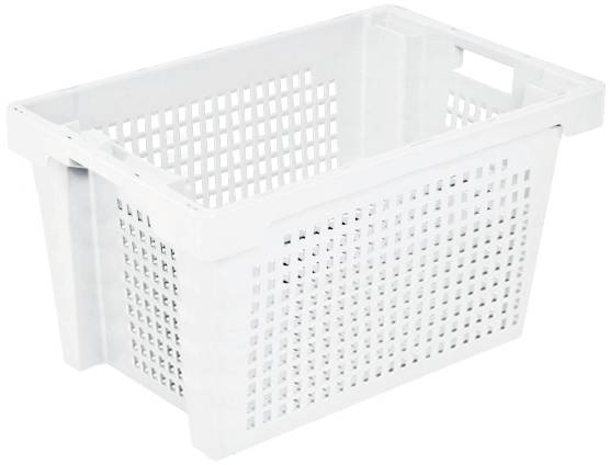 1658193 Bac gerbable emboîtable convient pour contact alimentaire (L x l x H) 600 x 400 x 350 mm blanc naturel 1 pc(s)