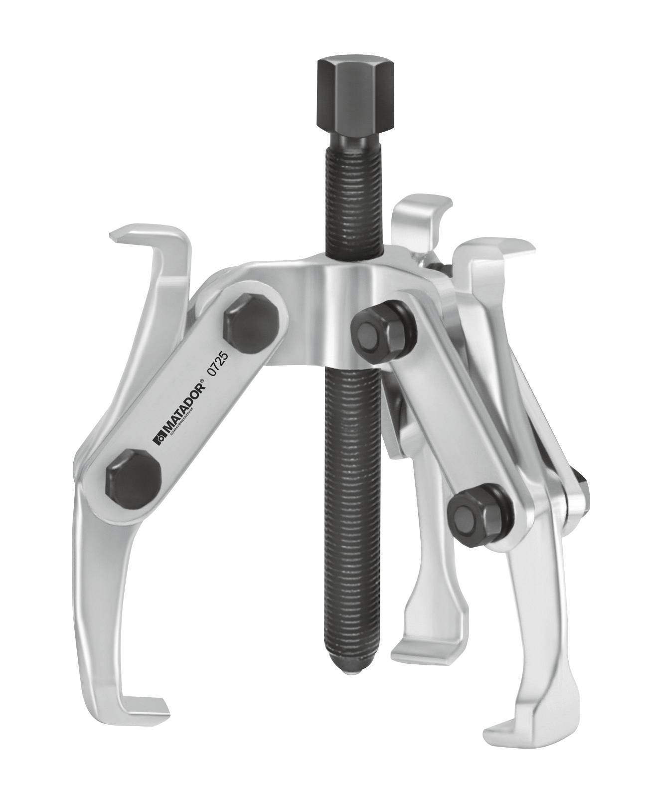 Un extracteur trois branches en métal, robustement conçu pour le démontage délicat des roulements et des roues dentées, avec vis centrale.