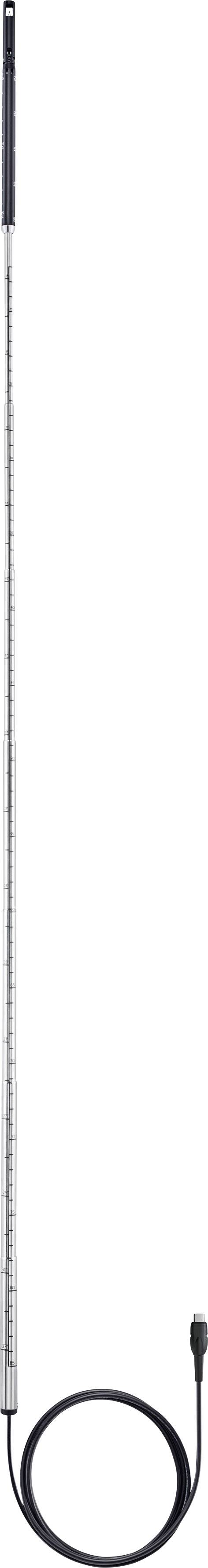 Une longue tige de mesure flexible avec échelle graduée, adaptée aux mesures de niveau de liquide ou de température à haute précision.