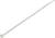 Un collier de serrage blanc, long et étroit, est posé sur une surface de fond blanche.