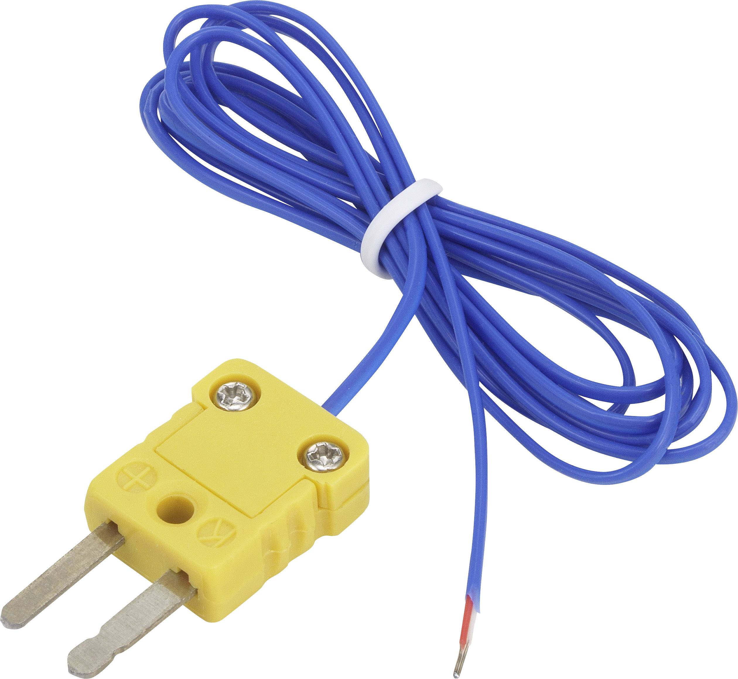 Élément thermocouple jaune avec liaison bleue, adapté pour la mesure de température.