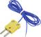 Élément thermocouple jaune avec liaison bleue, adapté pour la mesure de température.