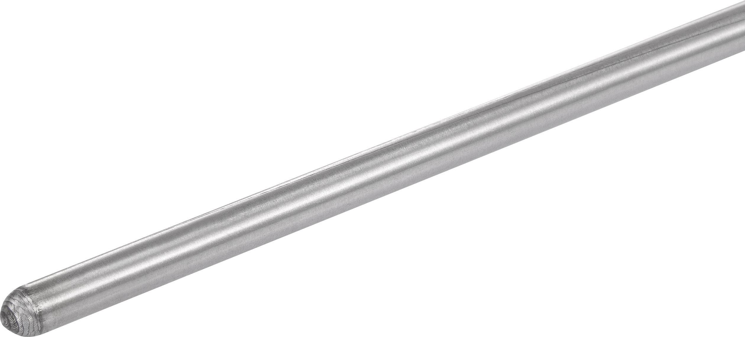 Une longue tige métallique cylindrique à surface lisse.