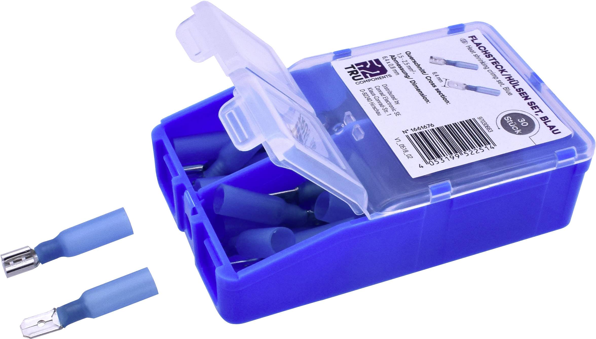 TRU COMPONENTS TC-6646704 Assortiment de cosses à sertir 1.50 mm² 2.50 mm² bleu 60 pc(s)