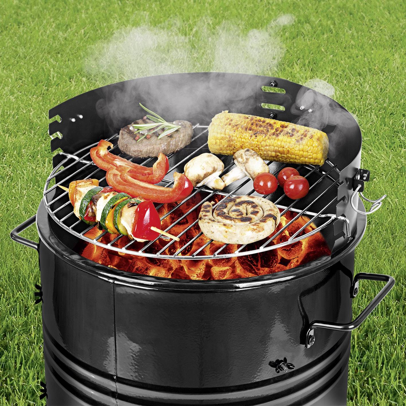 Barbecue tonneau GourmetMaxx 02437 mixte noir 1 pc(s) | Conrad.fr