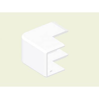 Un modèle 3D d'un élément d'angle blanc et anguleux sur un fond neutre.