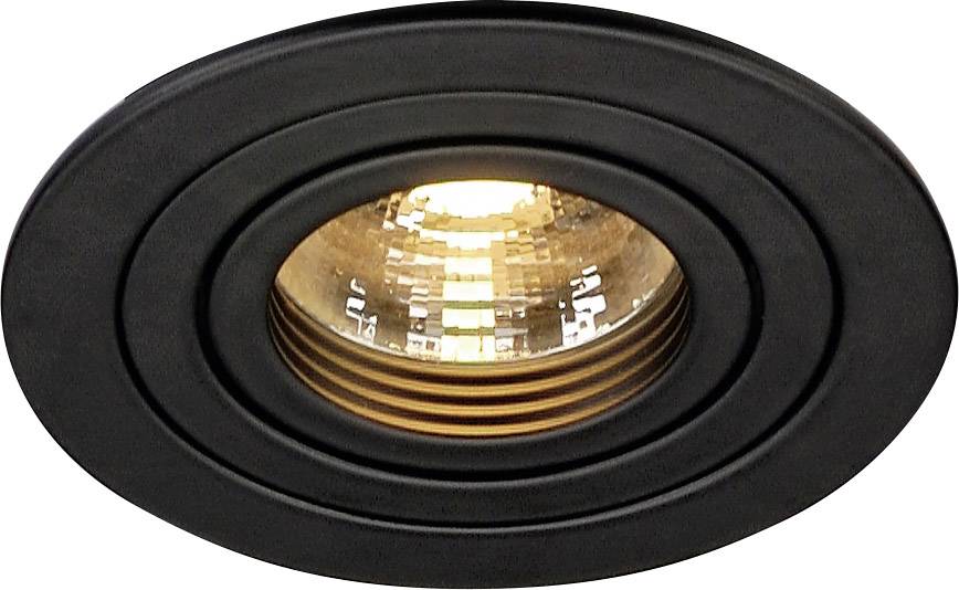 SLV 111710 New Tria 1 Spot encastrable LED, Ampoule halogène GU10 50 W noir-1