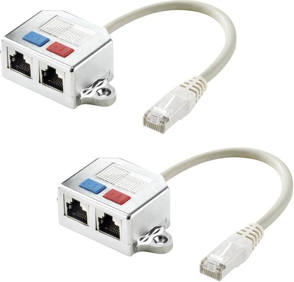 Adaptateur en T réseau informatique Renkforce RJ45 CAT 6 [2x RJ45 femelle 1x RJ45 mâle] 15.00