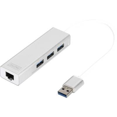 Hub USB 3.0 Digitus DA-70250-1 3+1 ports  argent