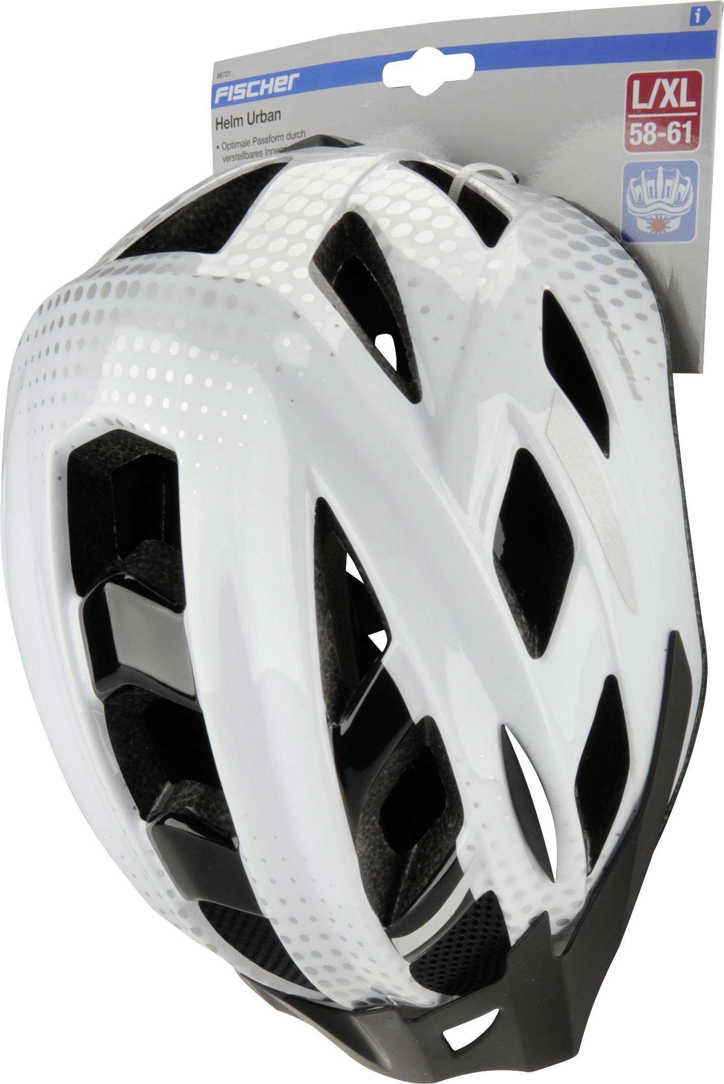 FISCHER FAHRRAD Urban Lano L/XL Casque MTB blanc, noir Taille de confection=L-0