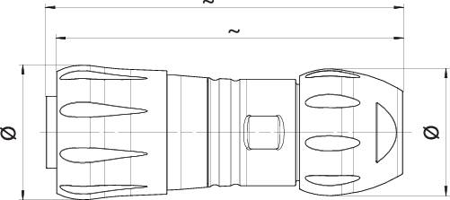 Dessin technique d'une machine cylindrique avec des dimensions précises et des détails sur la forme et la structure, incluant les nervures.