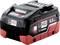 Pack de batterie Metabo avec technologie LiHD, 18V, 5,5 Ah, principalement en noir et rouge.