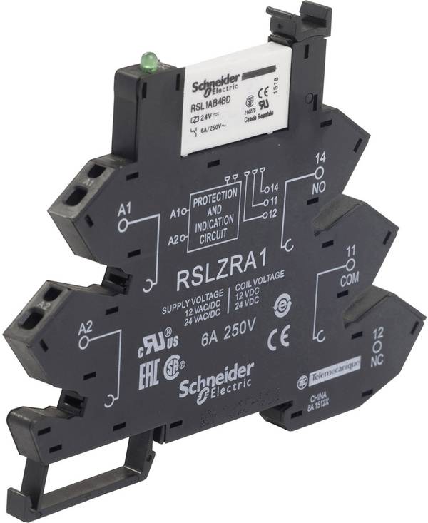 Schneider Electric RSL1PRBU Relais enfichable 24 V/DC, 24 V/AC 6 A 1 inverseur (RT) 1 pc(s)