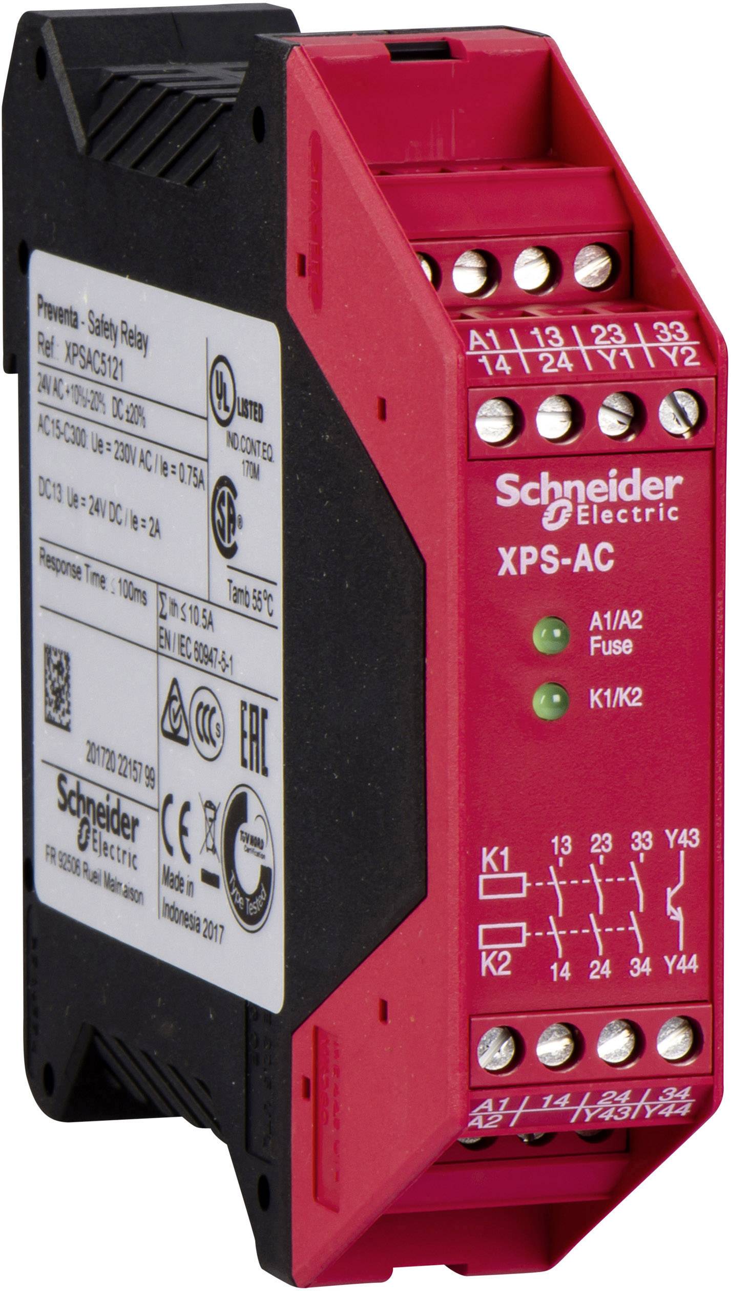 Relais De Sécurité Schneider Electric XPSAC5121 24 V/DC, 24 V/AC 3 ...