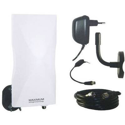Maximum DA-6100 LTE Antenne plate DVB-T/T2 active extérieure Amplification: 20 dB blanc-0