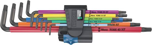 Wera 967/9 TX XL TORX® intérieur Jeu de clés mâles coudées   T 8, T 9, T 10, T 15, T 20, T 25, T 27, T 30, T 40 9 pièces